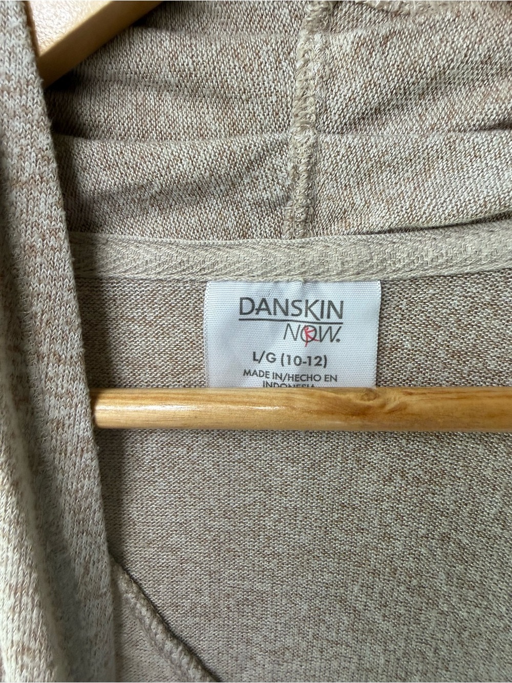 DanSkin Now Heather Beige Open-Front Women's Cardigan Sweater Size Large (10-12) - Picture 5 of 7